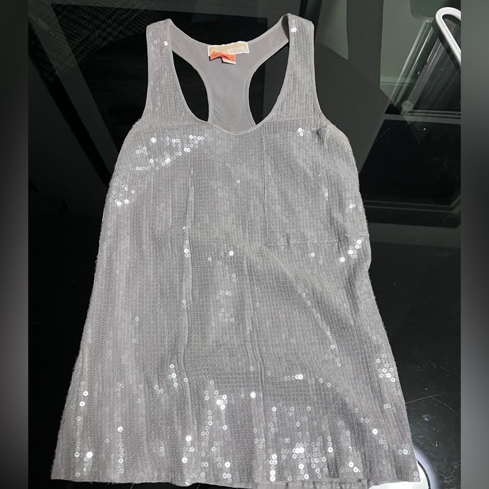 Michael Kors sequin covered racer back tank